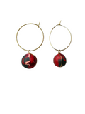 Boucles d'oreilles LARMES DE JOIE rouges et vertes