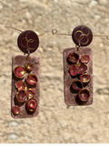 Boucles d'oreilles AUTOMN brun, rose, violine et doré