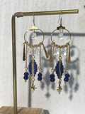 Boucles d'oreilles TOUT UN SYMBOLE DREAMS bleues et dorées