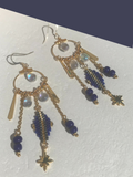 Boucles d'oreilles TOUT UN SYMBOLE DREAMS bleues et dorées