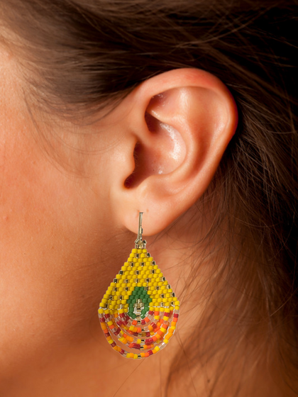 Boucles d'oreilles J’ADORE jaunes en perles Miyuki