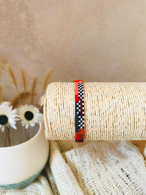 Bracelet MINI ABORIGENE, en perles Miyuki Delicas avec fermoir coulissant