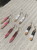 Boucles d'oreilles SIMPLE, MAIS COUTURE rouges et chocolat en perles Miyuki