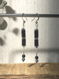 Boucles d'oreilles COLIMACON noires en perles Miyuki