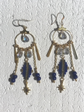 Boucles d'oreilles TOUT UN SYMBOLE DREAMS bleues et dorées