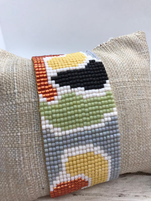 Bracelet Art ABSTRAIT, en perles Miyuki Delicas avec fermoir coulissant